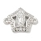 Rack Plating Brass Micro Pave Clear Cubic Zirconia Star with Virgin Mary Connector Charms, Long-Lasting Plated, Lead Free & Cadmium Free, Platinum, 13x18x3mm, Hole: 1.6mm