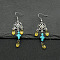 Ethnic Style Alloy Tassel Dangle Earrings, Flower