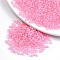 8/0 Glass Seed Beads, Inside Colours, Round Hole, Round, Transparent Colours Rainbow, Hot Pink, 8/0, 3~4x2~3mm, Hole: 0.8mm, about 15000pcs/bag