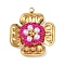 Plastic Pendants, 304 Stainless Steel Pendants, Magenta, Flower, 31.5x28x5.5mm, Hole: 1.8mm