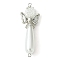Acrylic Imitation Pearl & Glass Angel Connector Charms, with Alloy Butterfly Wings, White, 50x18x8.5mm, Hole: 1.6mm