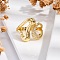 Rack Plating Brass Micro Pave Clear Cubic Zirconia Finger Rings for Women, Long-Lasting Plated, Heart, Real 18K Gold Plated, Inner Diameter: 18mm