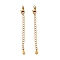 925 Sterling Silver Chain Extenders, with Lobster Claw Clasps & Charms, Teardrop, Antique Golden, 63x2.5mm, Hole: 2.4mm