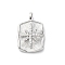 Brass Micro Pave Cubic Zirconia Pendants, Cadmium Free & Nickel Free & Lead Free, Square with Star Charms, Real Platinum Plated, 21.5x14x4mm, Hole: 1.5x2.5mm