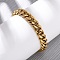 304 Stainless Steel Cuban Link Chains Bracelets for Unisex, Ion Plating(IP), Real 18K Gold Plated, 8-7/8 inch(22.4cm)