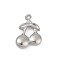 304 Stainless Steel Charms, Anti-Tarnish, Cherry, 13x10x3.5mm, Hole: 1.2mm
