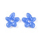 Handmade Lampwork Beads, Flower, Cornflower Blue, 18~18.5x17~17.5x4~5mm, Hole: 3~4mm