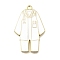 Medical Theme Alloy Enamel Pendants, Nurse Uniform Charm, Golden, White, 35x22.5x2.5mm, Hole: 1.8mm