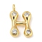Rack Plating Brass Micro Pave Cubic Zirconia Pendants, Cadmium Free & Lead Free, Long-Lasting Plated, Real 18K Gold Plated, Letter H, 22x14.5x5mm, Hole: 2.8mm