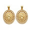 Brass Micro Pave Cubic Zirconia Pendants, Nickel Free, Oval with Virgin, Real 16K Gold Plated, 26.5x19.5x3.5mm, Hole: 3x5mm