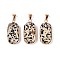 Natural Dalmatian Jasper Pendants, Faceted Rectangle Gems Charms, with with Brass Findings, Golden, 30.5~31.5x14.5~15.5x5.5~6.5mm, Hole: 7x4mm