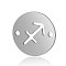 201 Stainless Steel Links connectors, Flat Round with Constellation, Stainless Steel Color, Sagittarius, 12x0.8mm, Hole: 0.8mm