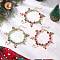 3Pcs 3 Colors Christmas Alloy Enamel Charm Bracelets, Electroplate Glass Rondelle Beaded Bracelets for Women, with Zinc Alloy Lobster Claw Clasps, Mixed Color, 7-1/4~7-3/8 inch(18.5~18.8cm), 1pc/color
