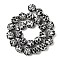 Handmade Lampwork Beads, Round with Flower, Gainsboro, 436mm, about 25pcs/strand