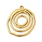 Ion Plating(IP) 304 Stainless Steel Pendants, Irregular Flat Round Charm, Golden, 28x23x2mm, Hole: 1.4mm