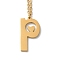 304 Stainless Steel Pendant Necklaces, Letter, Letter P, 15.75 inch(40cm), Pendant: 23.5x12.5x1.5mm