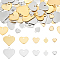80Pcs 10 Styles 304 & 201 Stainless Steel Charms, Heart, Tag Charms, Golden & Stainless Steel Color, 5~15.5x6~16x0.2~1mm, Hole: 1~2mm, 8pcs/style