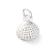 925 Sterling Silver Sea Animal Shell Shape Charms, with Jump Rings, Shell Shape, 12x10x6mm, Hole: 3.8mm