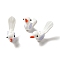 Handmade Lampwork Beads Strands, Bird & Round, White, 5.5~25x5.5~33x5.5~10.5mm, Hole: 1.4mm, 12.68 inch(32.2cm)