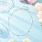 Brass Pave Clear Cubic Zirconia Flat Round Cross Link Chain Necklaces with 304 Stainless Steel End Chains, Real 18K Gold Plated, 17.83 inch(45.3cm)