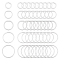 100Pcs 5 Styles 304 Stainless Steel Linking Ring, Stainless Steel Color, 8~16x1mm, Inner Diameter: 5.5~14mm, 20pcs/style