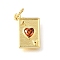 Brass Micro Pave Cubic Zirconia Pendants, with Jumping Ring, Long-Lasting Plated, Cadmium Free & Lead Free, Rack Plating, Real 18K Gold Plated/Platinum, Rectangle, 15x11x2mm