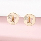 Серьги-кольца из латуни с прозрачным фианитом EJEW-Q014-38G-4