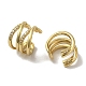 Серьги-кольца из латуни с микропаве из кубического циркония EJEW-R162-39G-2