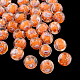 Ручной светящихся внутренний цветок Lampwork бисер LAMP-R129-8mm-M-2