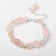 Розовый кварц браслет BJEW-JB01391-04-1