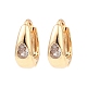 Серьги-кольца из латуни с микропаве из кубического циркония EJEW-D078-34B-KCG-1