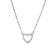 Серебряное колье s925 с микроинкрустацией цирконом в форме сердца KV2333-1
