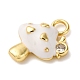 Кулоны с эмалью из латуни с прозрачным кубическим цирконием KK-I276-26G-02-2