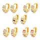 Серьги-кольца из настоящего латунированного золота 18 карат EJEW-L269-069G-1