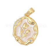 Латунные микро проложить кубического циркония подвески KK-U068-10G-01