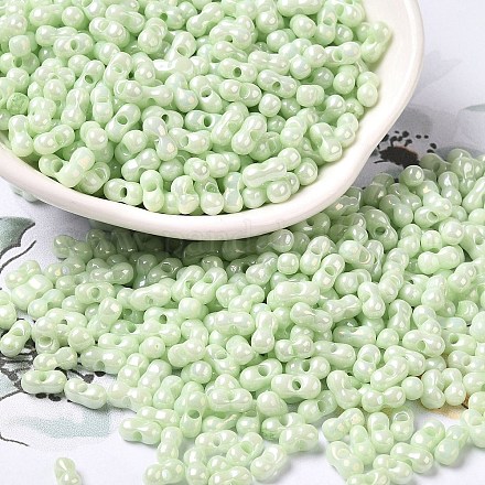 Непрозрачные цвета блестящие стеклянные бусины SEED-B001-01A-10-1