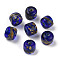 Handmade Lampwork Beads, Column, Medium Blue, 11~13x10~11mm, Hole: 3mm