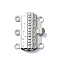 Non-Tarnish 304 Stainless Steel Box Clasp, Stainless Steel Color, 19x15.5mm, Hole: 1.6mm