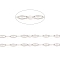 Handmade 304 Stainless Steel Dapped Chains, Cable Chains, with Enamel and Spool, Soldered, Flat Oval, Long-Lasting Plated, White, 3x1.5x0.1~1mm, about 32.8 Feet(10m)/roll