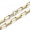 Iron Venetian Chains, Box Chain, Flat Oval Paperclip Cable Chains Necklace Making, with Brass Lobster Clasps, Unwelded, Light Gold, 24.21 inch(61.5cm) long, Link: 14x5x3mm,Jump Ring: 7x1mm, 4.5mm inner diameter