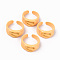 Spray Painted Alloy Cuff Rings, Open Rings, Cadmium Free & Lead Free, Orange, US Size 7 1/4(17.5mm)