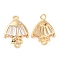 Brass Pave Clear Glass Connector Charms, Cadmium Free & Nickel Free & Lead Free, Fish Links, Real 18K Gold Plated, 16.5x11x2mm, Hole: 1.4mm