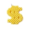 Glass Seed Beaded Dollar Pendants, with 304 Stainless Steel Jump Ring, Yellow, 29x25.5x5mm, Hole: 3.5mm