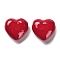 Brass Enamel Pendants, Heart Charm, Long-Lasting Plated, Cadmium Free & Lead Free, Rack Plating, Real 18K Gold Plated, FireBrick, 20x21x10mm, Hole: 2mm
