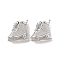 Brass Micro Pave Cubic Zirconia Pendants, Cadmium Free & Nickel Free & Lead Free, Skates
, Real Platinum Plated, 15.5x11x6mm, Hole: 1.4mm
