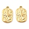PVD Vacuum Plating 304 Stainless Steel Pendants, Rectangle with Star Charms, Golden, 18x10x2mm, Hole: 1.2mm