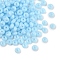 Imitation Jade Glass Seed Beads, Round Hole, Rondelle, Light Sky Blue, 4~4.5x2~2.5mm, Hole: 1mm, 140pcs/set