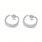 Brass Micro Pave Cubic Zirconia Screw Carabiner Lock Charms, for Necklaces Making, Ring, Clear, Platinum, 20.5x25x3mm