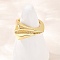 Brass Micro Pave Cubic Zirconia Adjustable Cuff Rings, Cadmium Free & Lead Free, Real 18K Gold Plated, 13mm, Inner Diameter: Adjustable