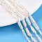 Natural Baroque Pearl Keshi Pearl Beads Strands, Cultured Freshwater Pearl, Rectangle, Creamy White, 15~37x4~9x3~8mm, Hole: 0.6mm, about 14~22pcs/strand, 15.55~16.14''(39.5~41cm)